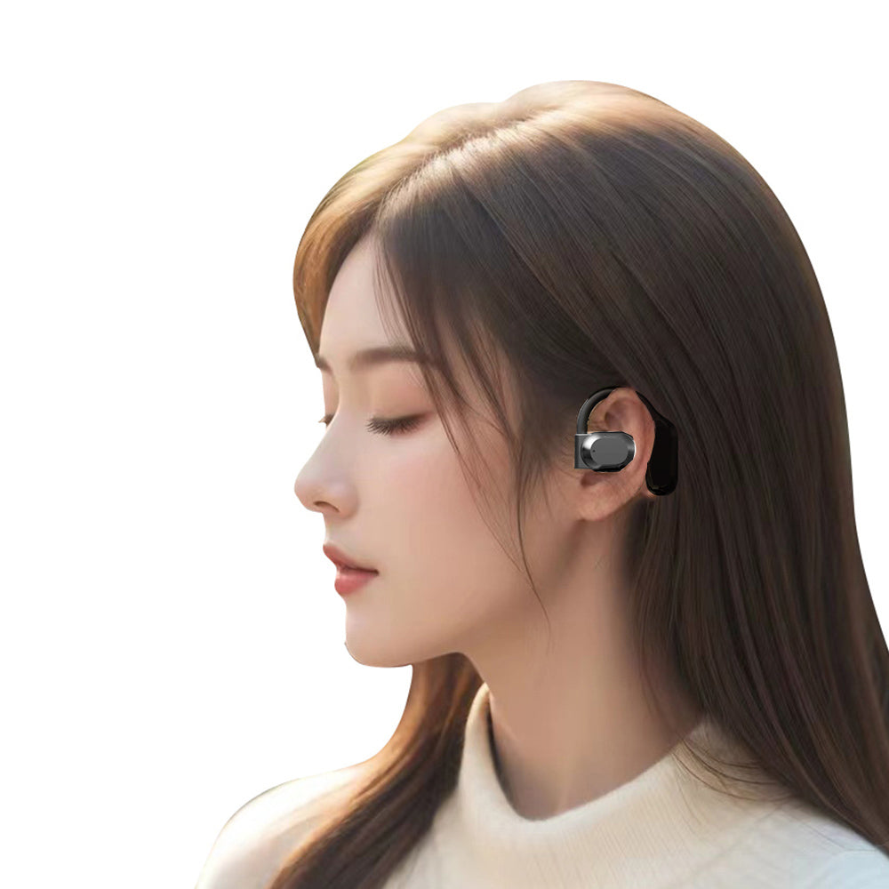 Open Ear Headphone Bluetooth Wireless Earbud Sport Over Ear Earhooks LED Power Display Earphone Black