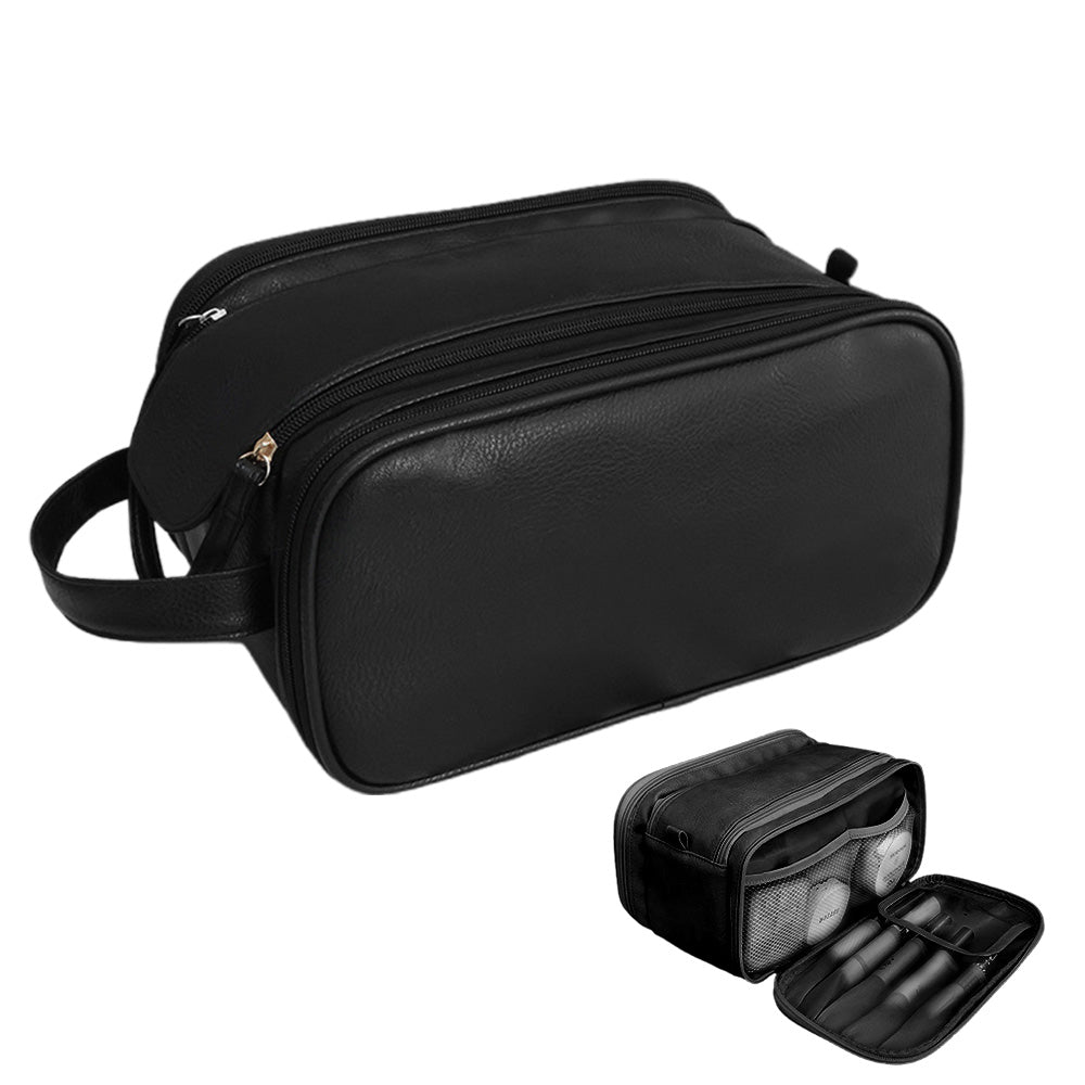 Travel Toiletry Bag Makeup Organizer with Handle Water Resistant Cosmetic Bag Black