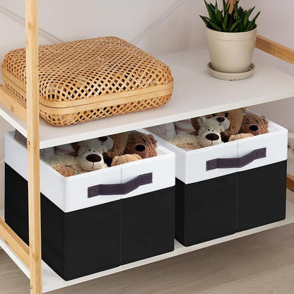 2Pcs Foldable Storage Bins Large Closet Storage Baskets for Clothes Blanket Beddings Towels Black