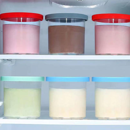 4Pcs Ice Cream Pints Cup Storage Jars with Lids Compatible with Ninja NC299AM C300s Series