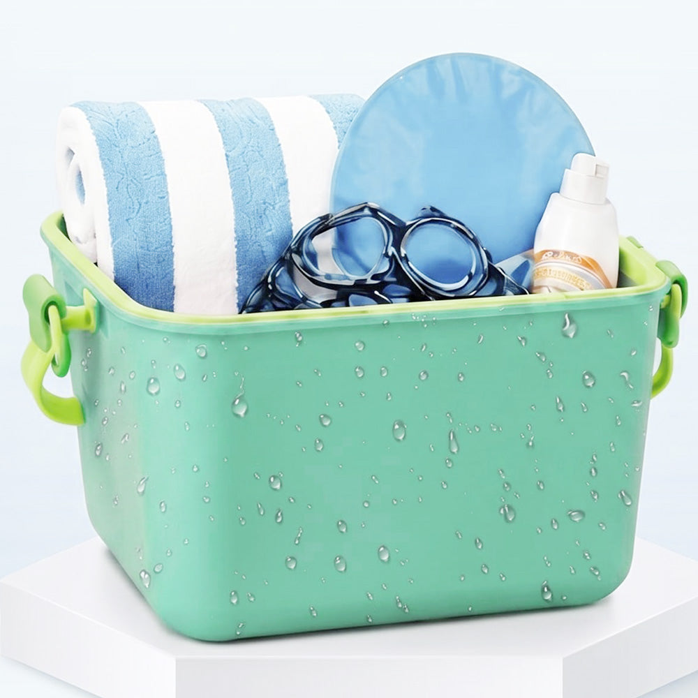 Water-resistant Foldable Silicone Beach Bag with Handle - White