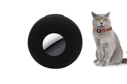 Dog Collar Anti-Lost Silicone Tracker Protective Case Cover Compatible With Apple Airtag-Black