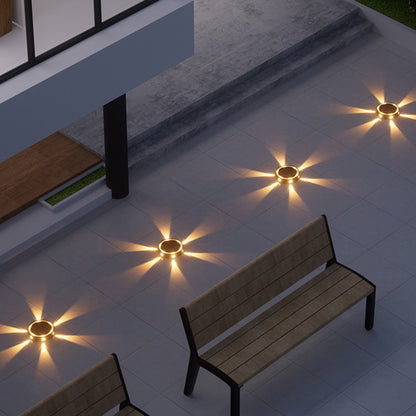 4Pcs Solar Ground Lights Outdoor Bright In-Ground Landscape Lighting Pathway Lawn Patio Yard Deck Decor Warm Light