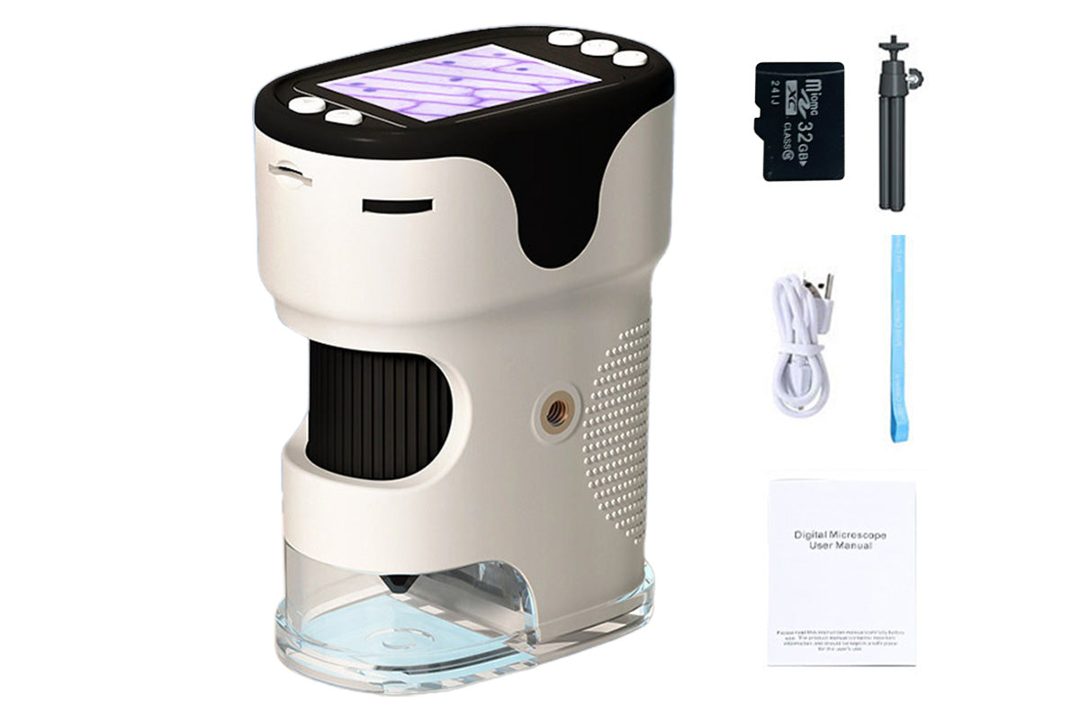 1000X Digital Pocket Microscope Rechargeable Handheld Portable Microscopes For Kids-White