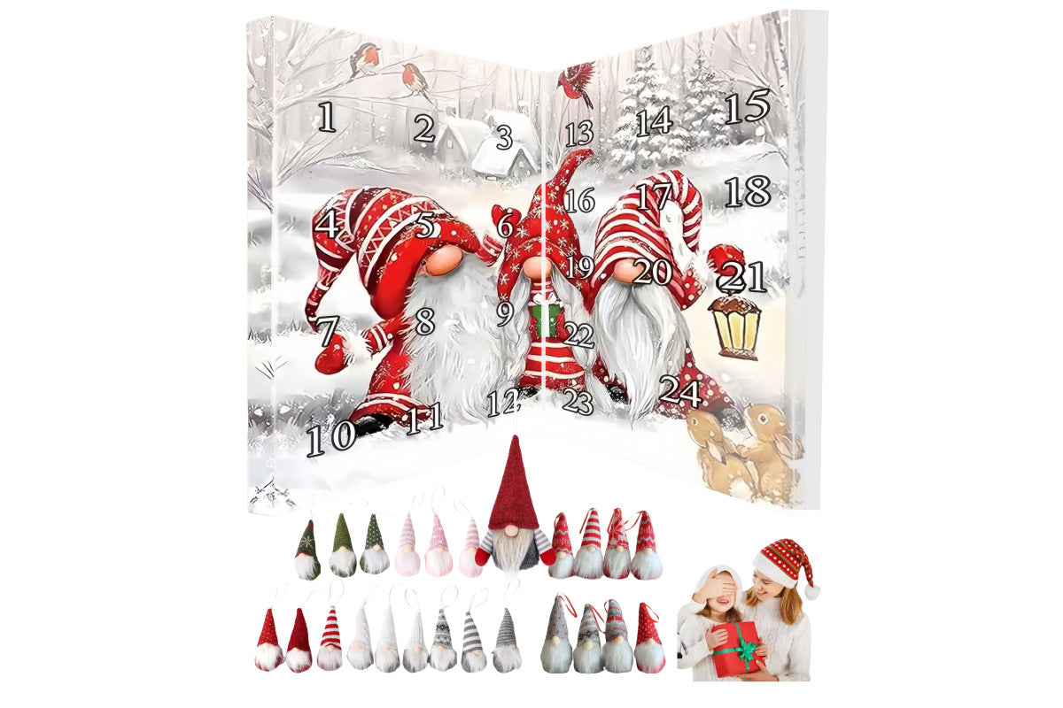Christmas Gnomes Advent Calendar 2025 24-day Countdown Calendar Dwarf Ornaments-24 Gnome