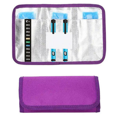 Insulin Cooler Travel Case Diabetic Medication Cooler Bag-Purple