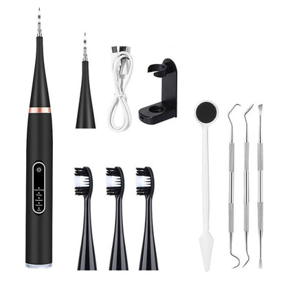 5-Mode Dog Teeth Cleaning Kit Ultrasonic Plaque and Tartar Remover with Light Pet Teeth Cleaner Black