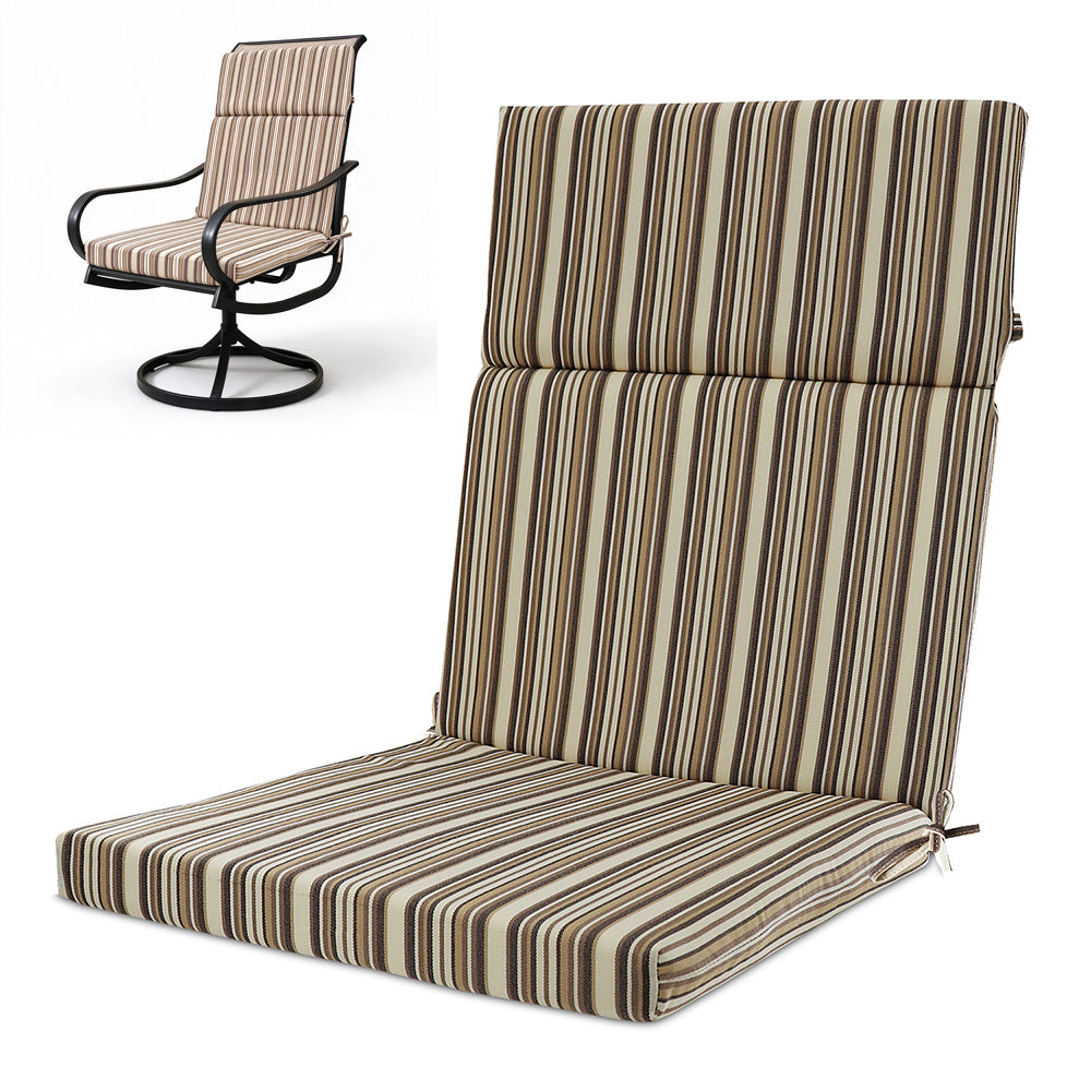 Water Resistant Seat Cushion Backrest Back Deep Chair Cushion - Brown