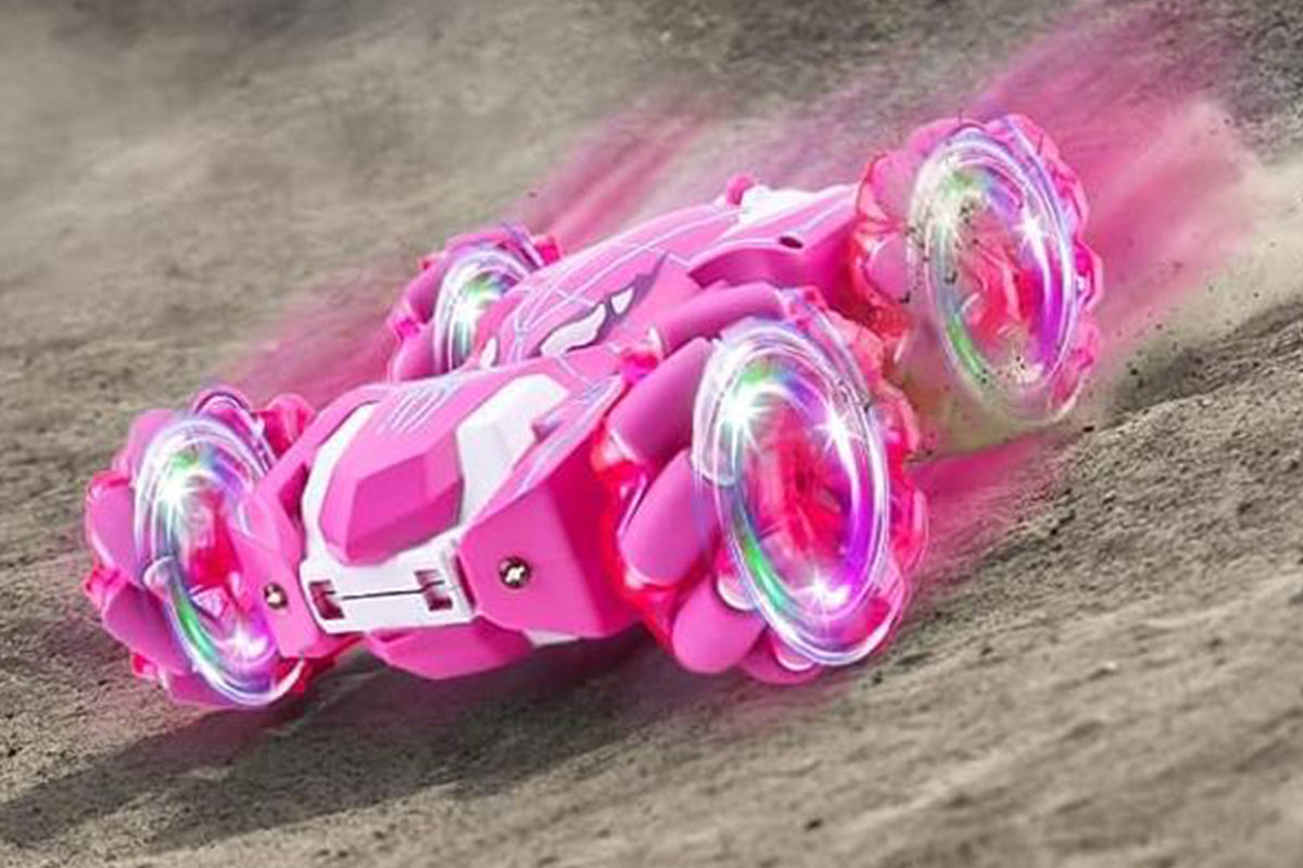 Spider Remote Control Car with Cool Lights 360?? Rotating 4WD Off-Road Race Car -Pink