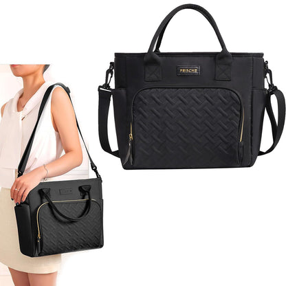 Large Capacity Insulated Lunch Tote Bag - Black