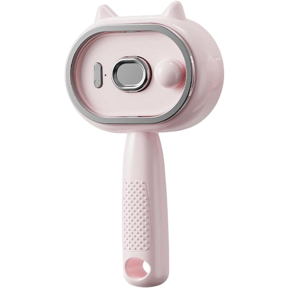 Electric Spray Hair Brush with Cat Ear Design and One Click Cleaning - Pink