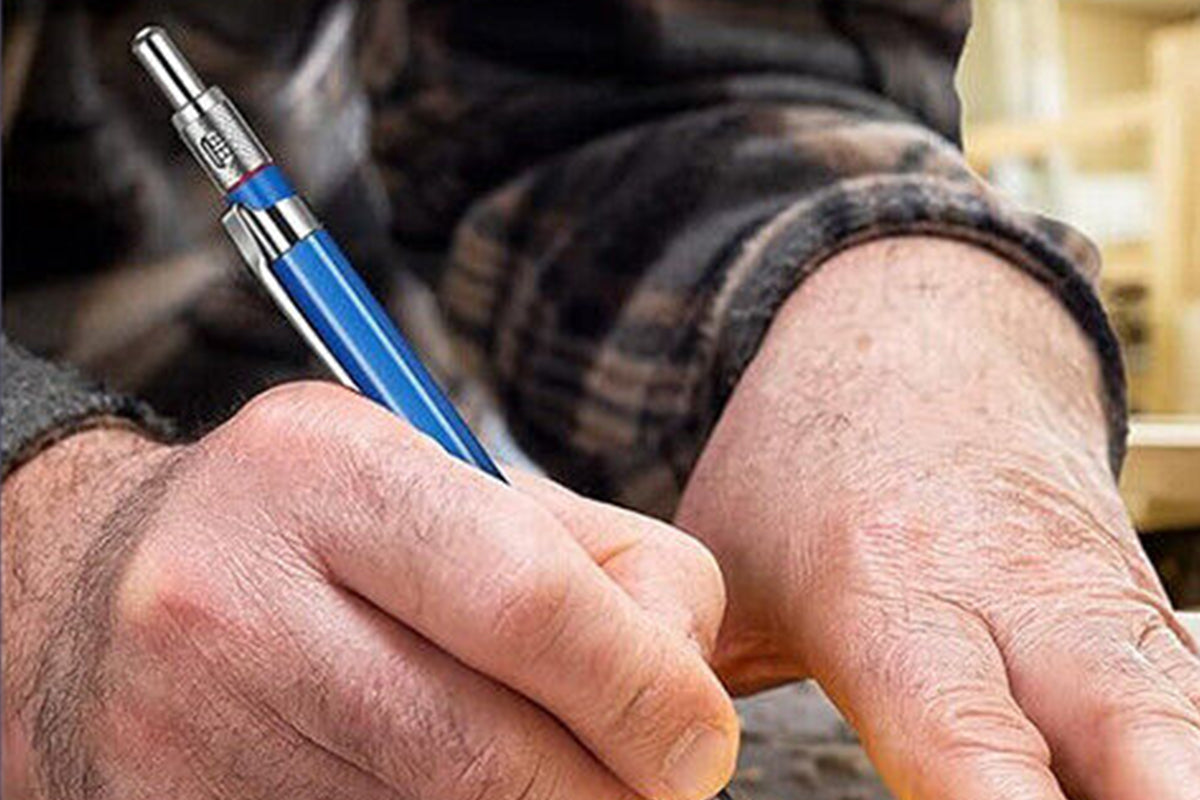 2Pcs 2B Lead Holder Pen Automatic Mechanical Drafting Drawing Pencil Art Tool With Refills Case-Blue Pencil With Silver Refills