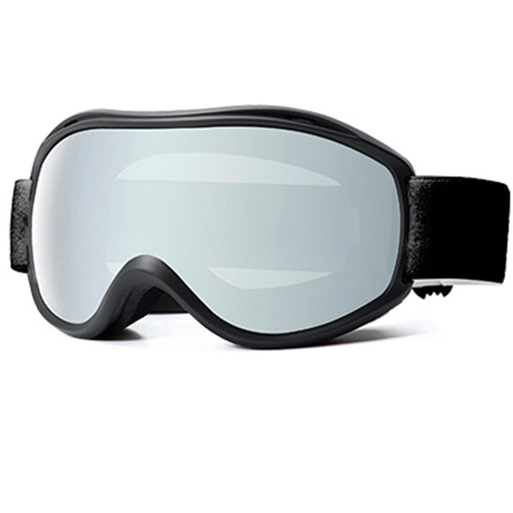OTG Anti Fog Ski Goggles  UV400 Protection Anti Fog Lens Black Frame and Silver Mirrored Lens
