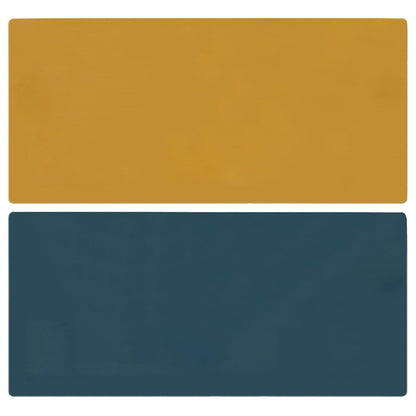 Dual-Sided Leather Desk Pad and Mouse Mat-Yellow and Blue