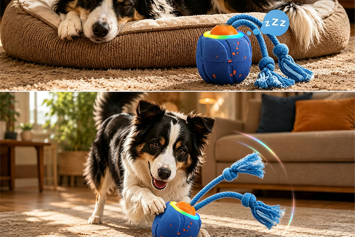 TPU Interactive Dog Ball with 3 Motion Modes Herding Ball for Dogs - Blue