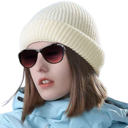 2-in-1 Balaclava Ski Mask Winter Warm Beanie Hat for Men Women Beige