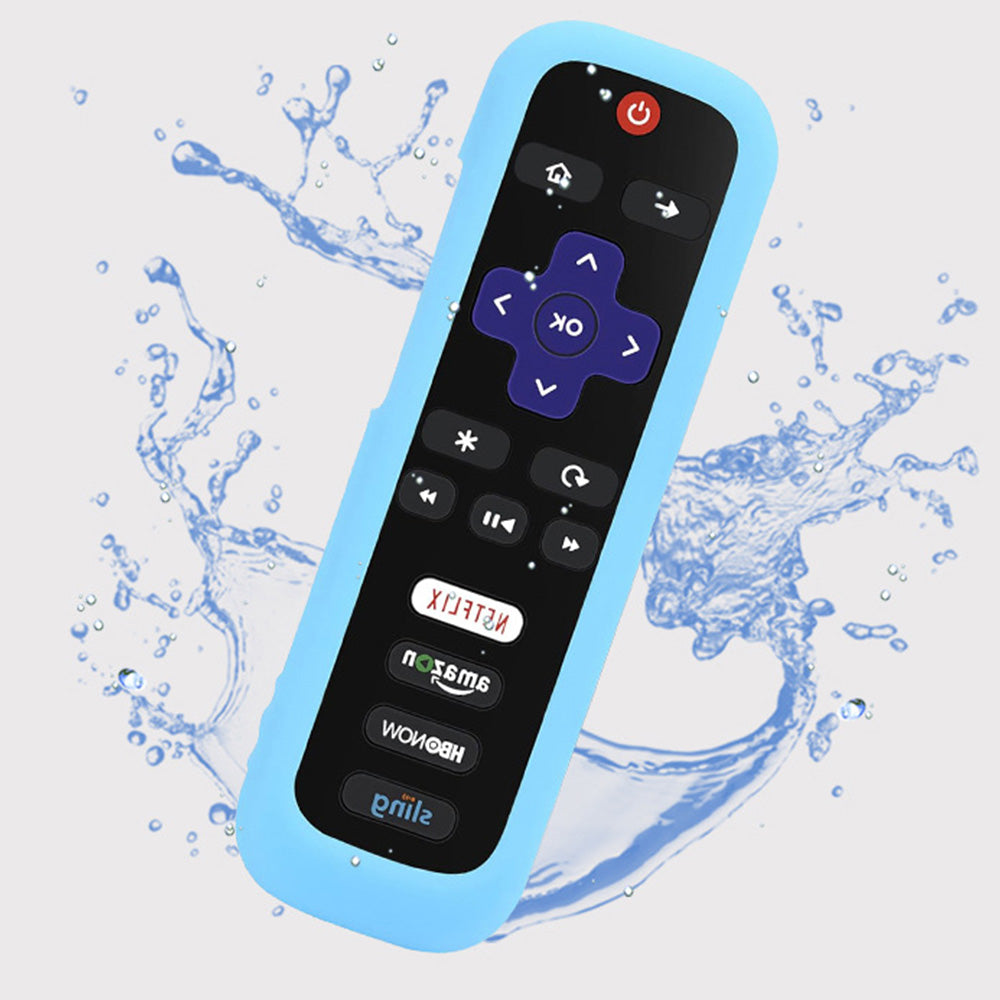 2 Pack Glow in The Dark Silicone Case Cover for Roku TV Remote -Blue