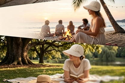 Wide Brim Quick Dry Foldable Sun Hat - Beige