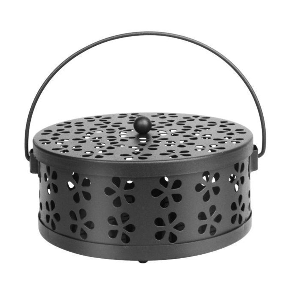 2 Pack Metal Mosquito Coil Holder with Lid Portable Hanging Incense Burner Box Blue Black