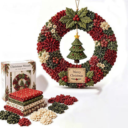 3D Fabric Poke Craft Christmas Wreath DIY Kit for Adults - Christmas Tree