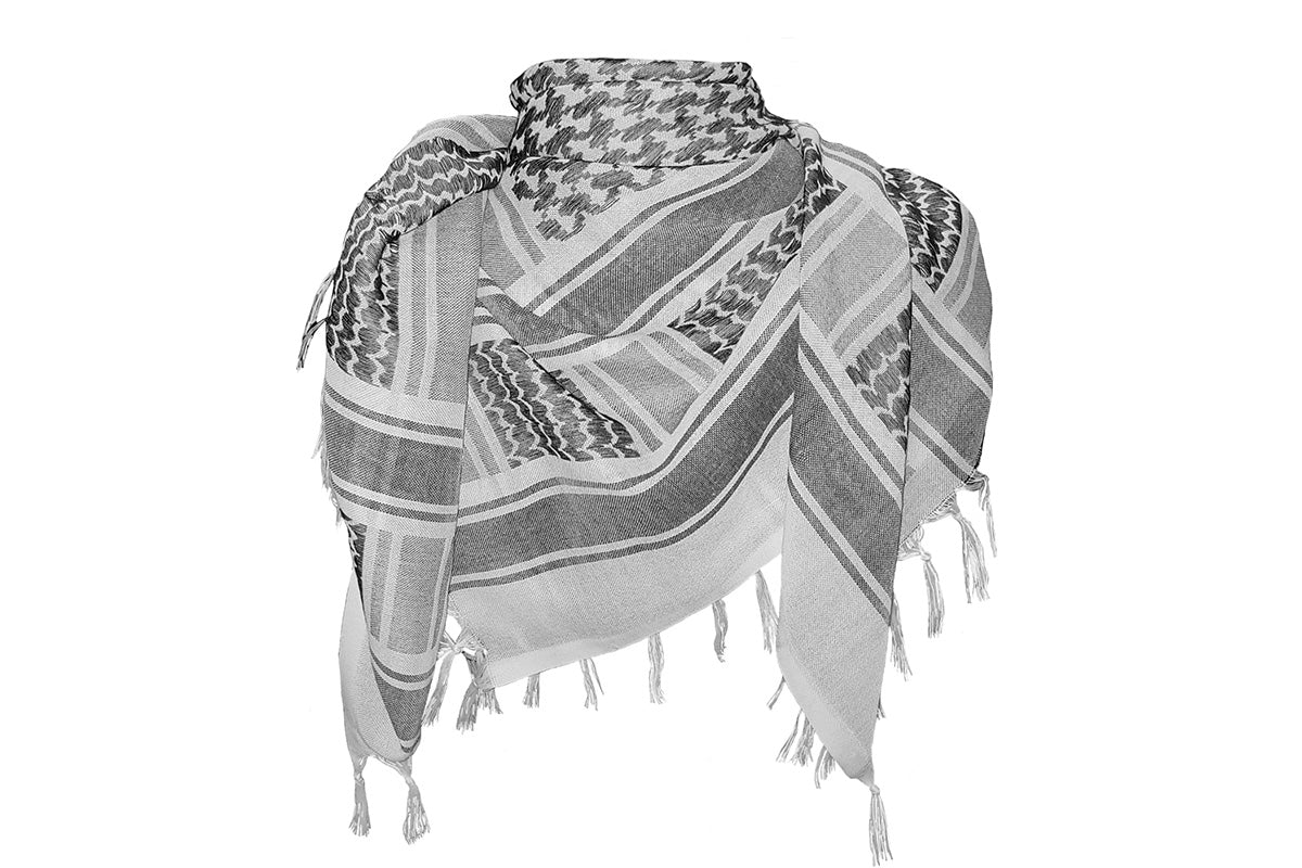 Military Shemagh Arab Tactical Desert Keffiyeh Thickened Scarf Wrap for Men-Gray