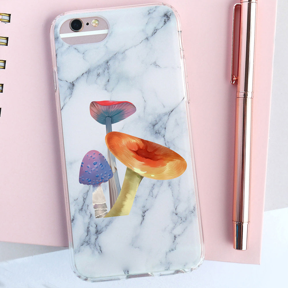 2Pcs Glow in The Dark Mushroom Wall Sticker Luminous Mushroom Light Switch Decals -Multi