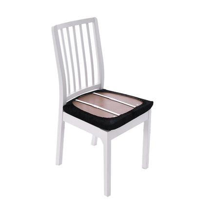 2Pcs Velvet Dining Chair Seat Covers Stretch Chair Seat Cushion Cover -Black