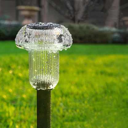 4 Piece Solar Mushroom Rhinestone Ground Stake Lights - Mixed Color