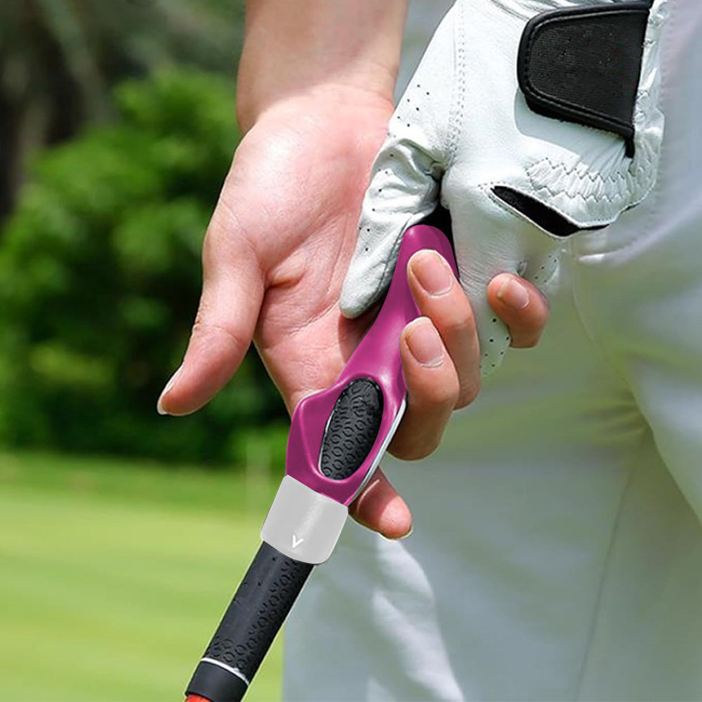 Golf Grip Trainer Attachment Trainer Beginner Outdoor Golf Swing Training Aid Pink