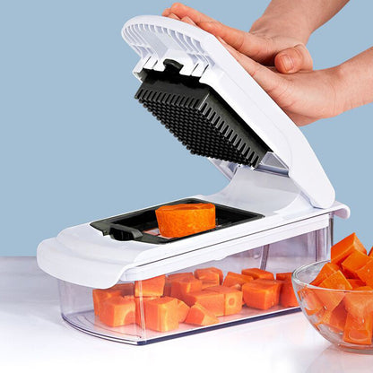 Vegetable Chopper with Container Mandoline Slicer for Kitchen Salad Prep-White
