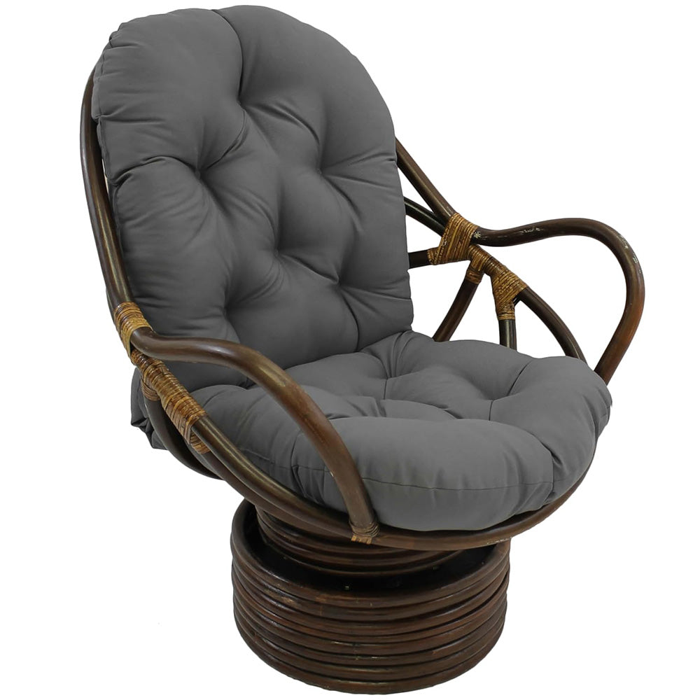 Solid Color Seat Cushion for Swivel Rocker Chair for Home Garden High Back Hammock Dark Grey