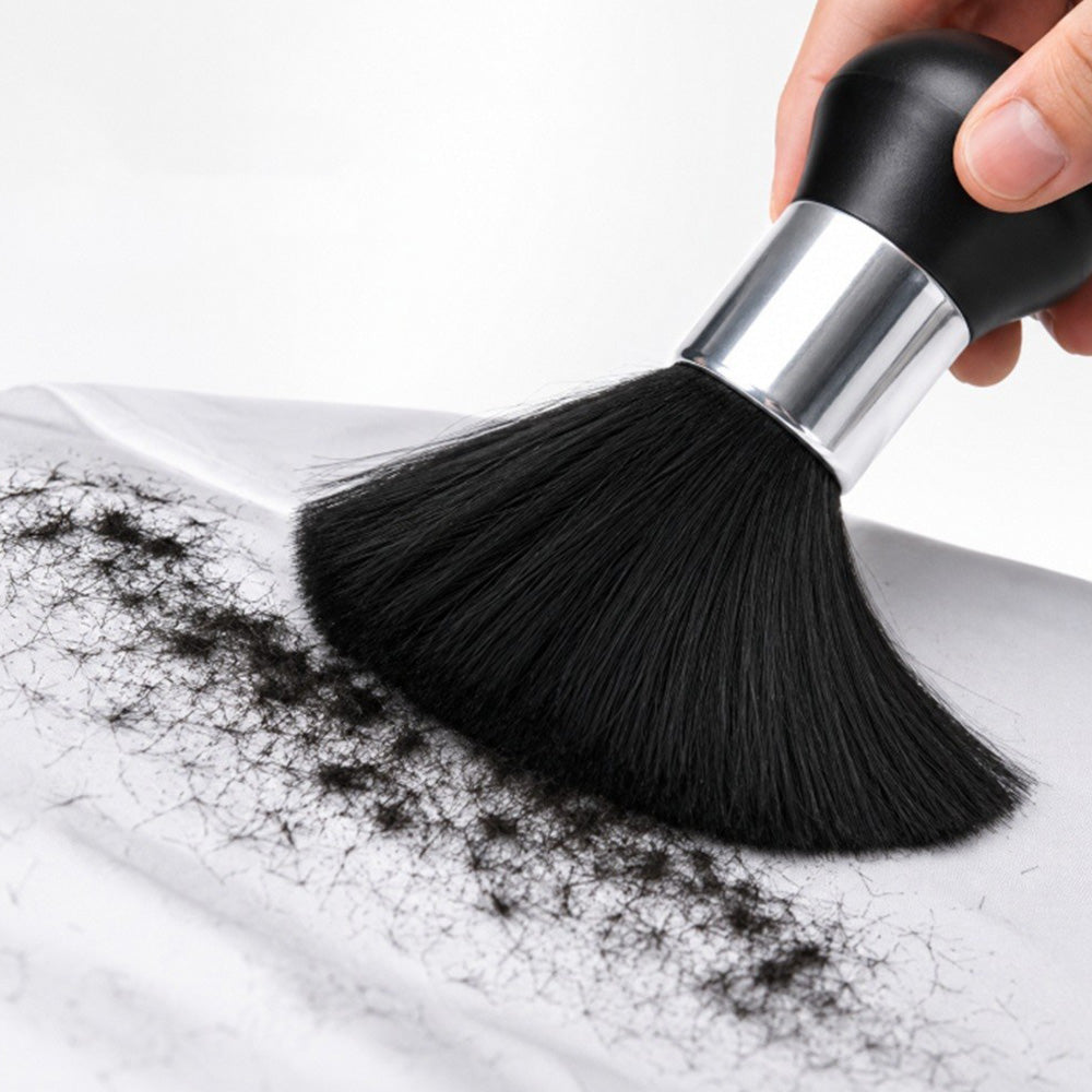 Soft Hair Sweeper Brush with Storage Case Neck Duster Brush - Silver