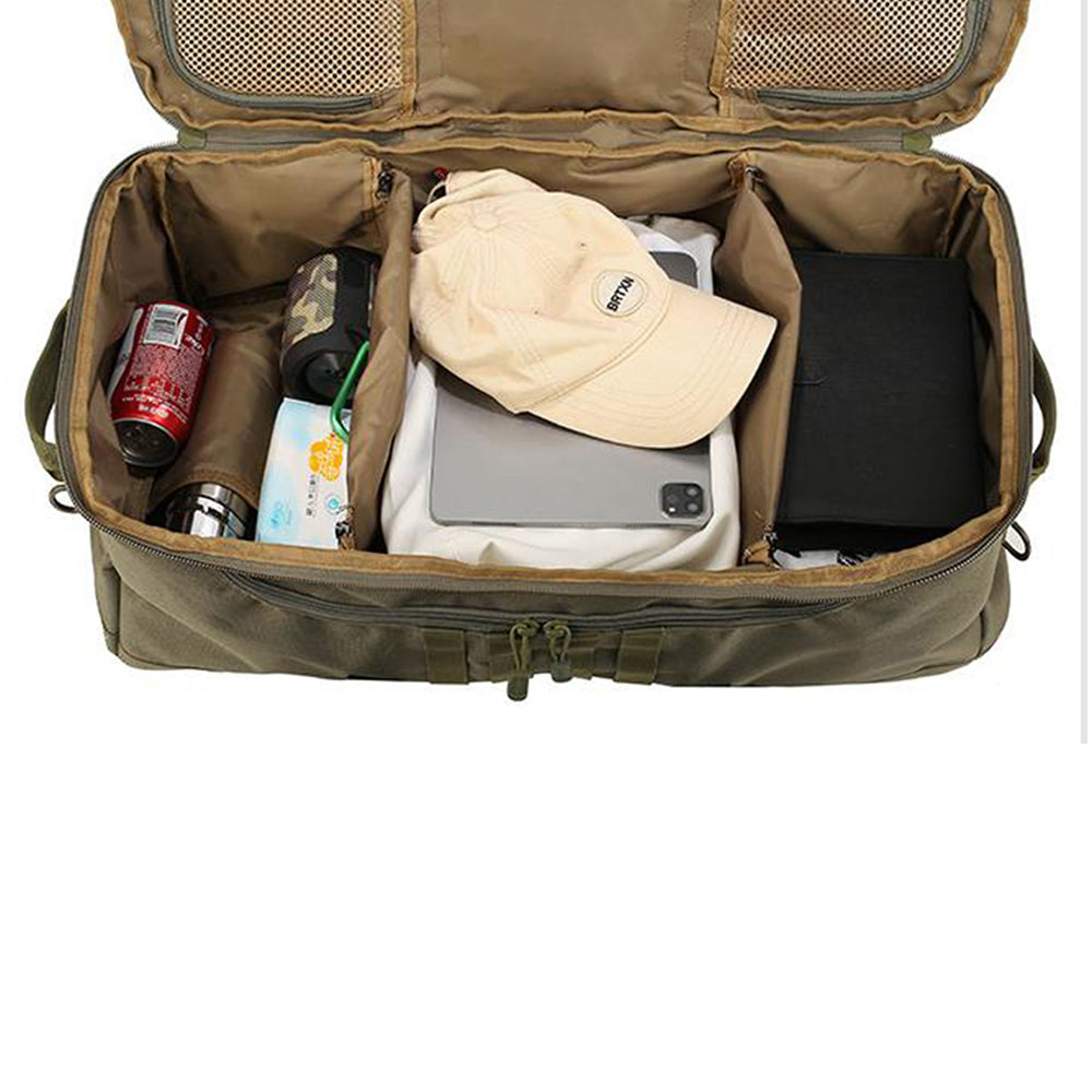 60L Military Tactical Backpack Trekking Rucksack Travel Sports Duffle Bag Khaki