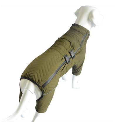 Warm Dog Vest Reflective Coat Windproof Winter Jacket for Pet Dogs Green