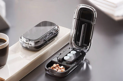 Pill Cutter Pill Splitter for Small and Tiny Pills 1/2 Adjustable Pill Organizer-Black