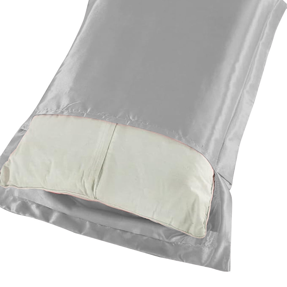 48x74cm Smooth Satin Pillowcase Solid Color Soft Bedding Pillow Cover Silver