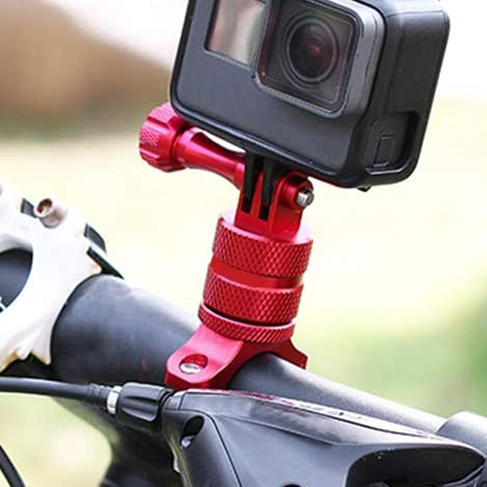 Aluminum 360-degree Bike Handlebar Mount for GoPro Hero 13 12 11 Cameras Red