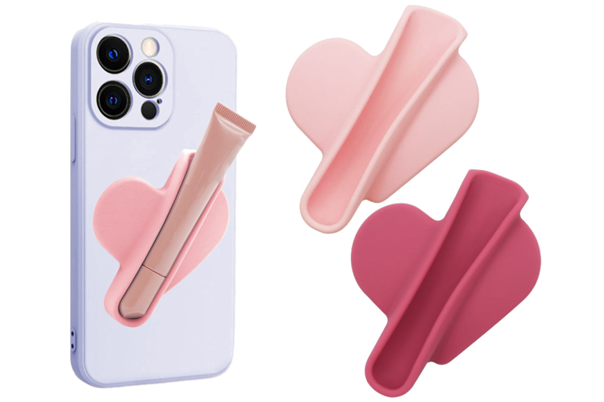 Holder For Rhode Skin Lip Lipstick Holder For Phone Case Peel And Stick Silicone Cover-Rose And Pink