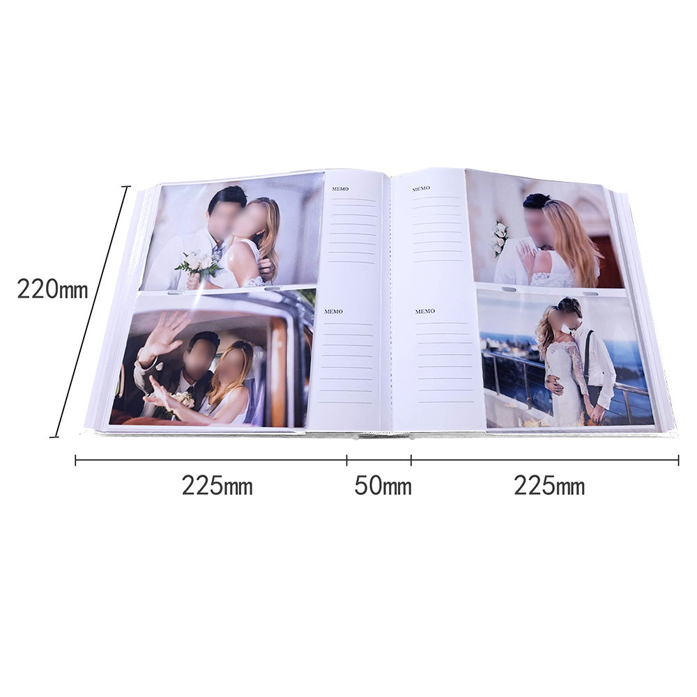 200 Photo Album with Memo Space Storage Book - White