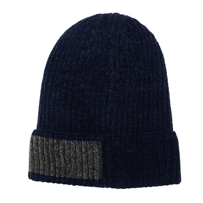 Knitted Hat Winter Warm Beanie Cap for Outdoor Sports Activities  Navy