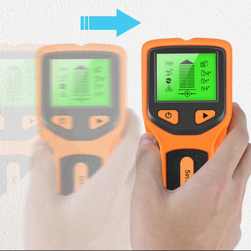 5 in 1 Stud Finder Wall Scanner with 5 Modes and LCD Display - Orange