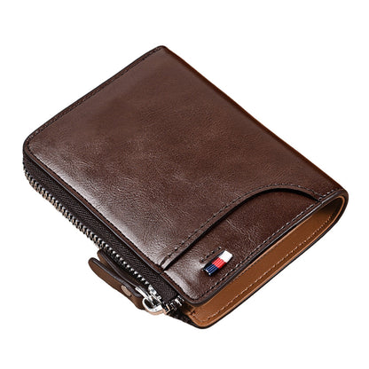 RFID Shielding PU Wallet Anti-theft Cash Credit Card Holder ID Purse Brown