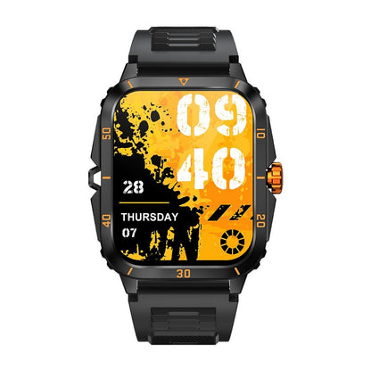 Waterproof Smartwatch for Men Android iOS Phones Smart Watch Fitness Tracker 1.96 Inch Heart Rate Sport Pedometer Sleep Digital Step Activity Monitor-Black Gold