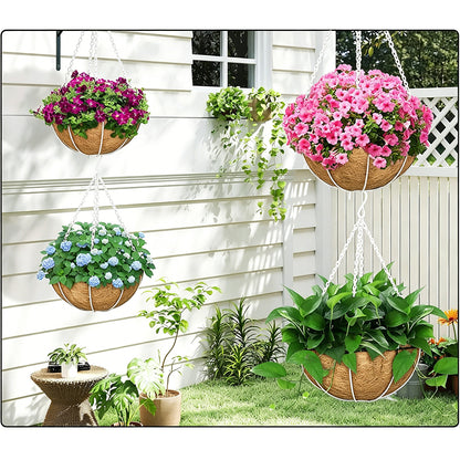 2Pcs 4 Point Hanging Basket Chain Set Basket Hangers for Planters-S Hook Buckle