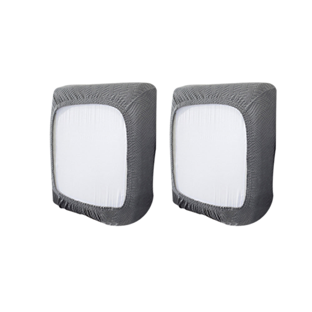 2Pcs Stretch Sofa Cushion Cover Lounge Sofa Seat Slipcover Protector Couch Cover Dark Grey