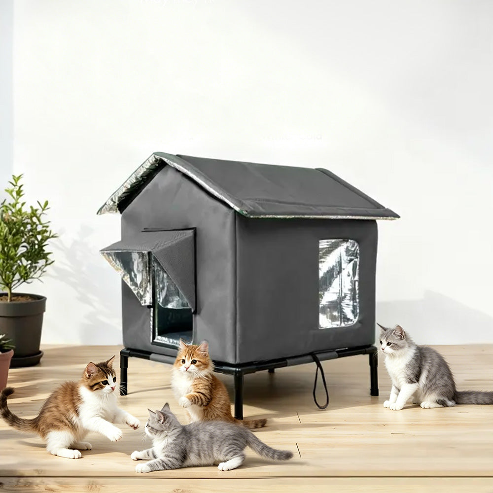 Insulated Shelter  Cat House-Grey