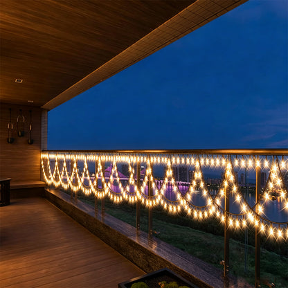 138 LED Eave String Solar Lights with 8 Modes for Christmas - Yellow