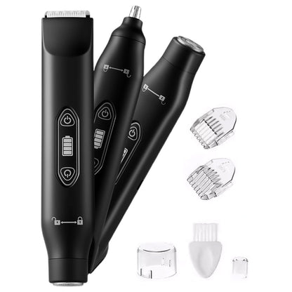 3-in-1 Electric Shaver Nose Hair Trimmer for Face Body Bikini Underarm and Legs-Black