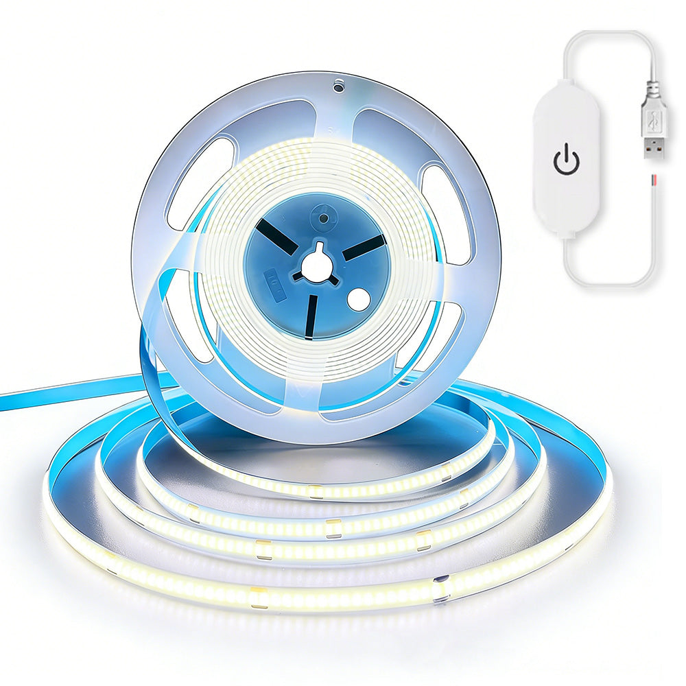 5V USB LED Light Strip COB LED Strip Lights for TV Under Cabinet-Cool