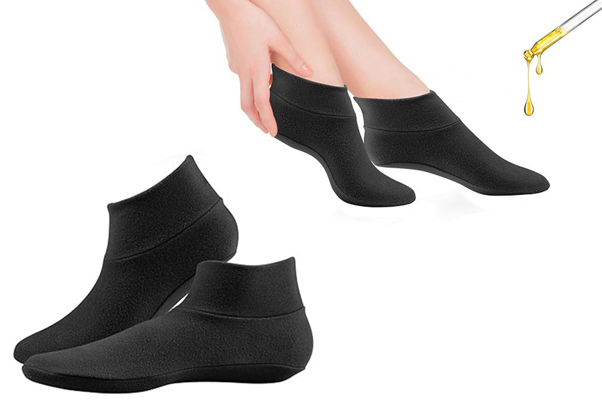 Castor Oil Pack Wrap for Feet Reusable Castor Oil Compress for Women Ankle Support -Black